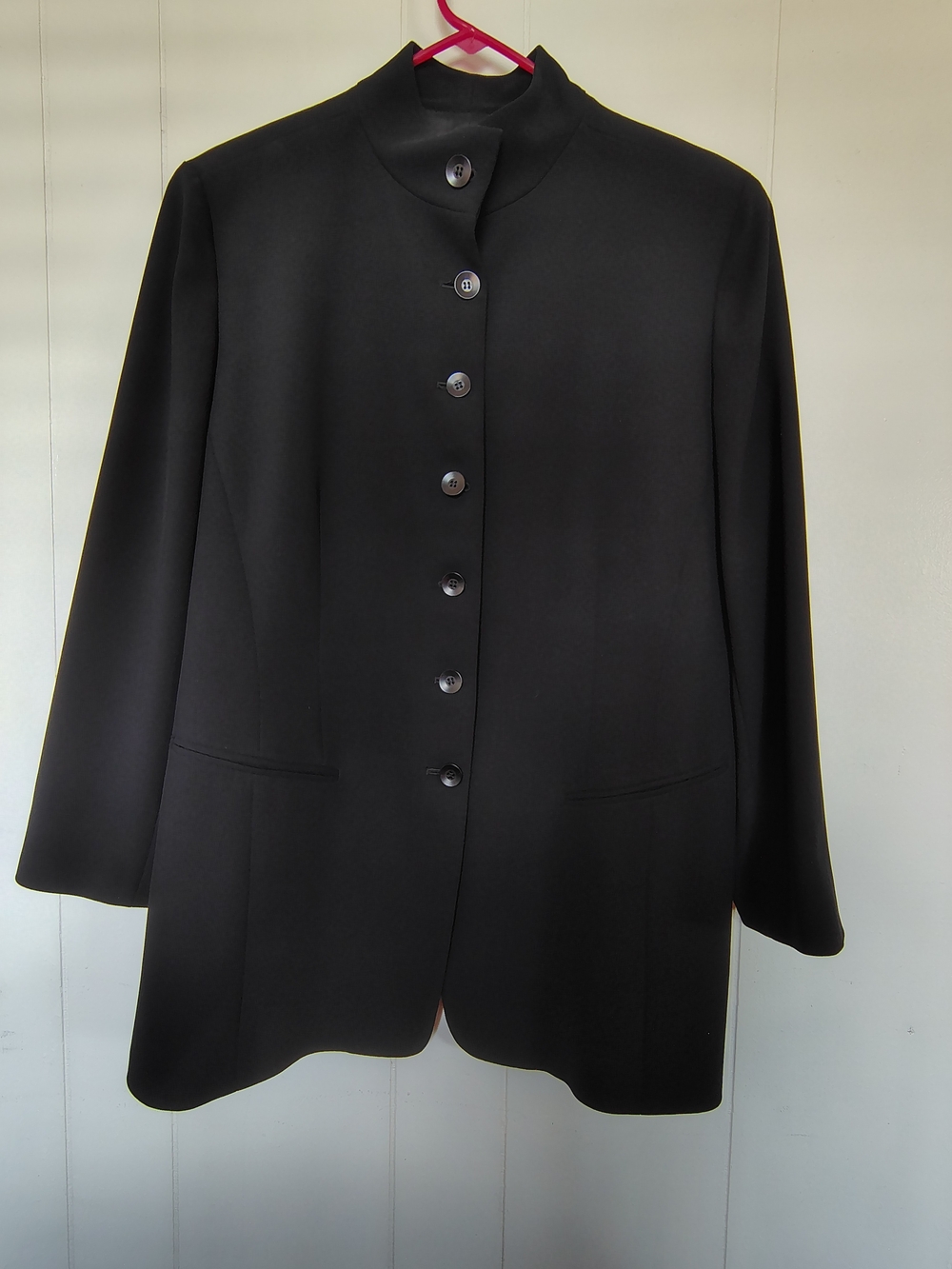 Vintage Emanuel Ungaro Black Mandarin Collar Jacket Blazer Size 14 / 48